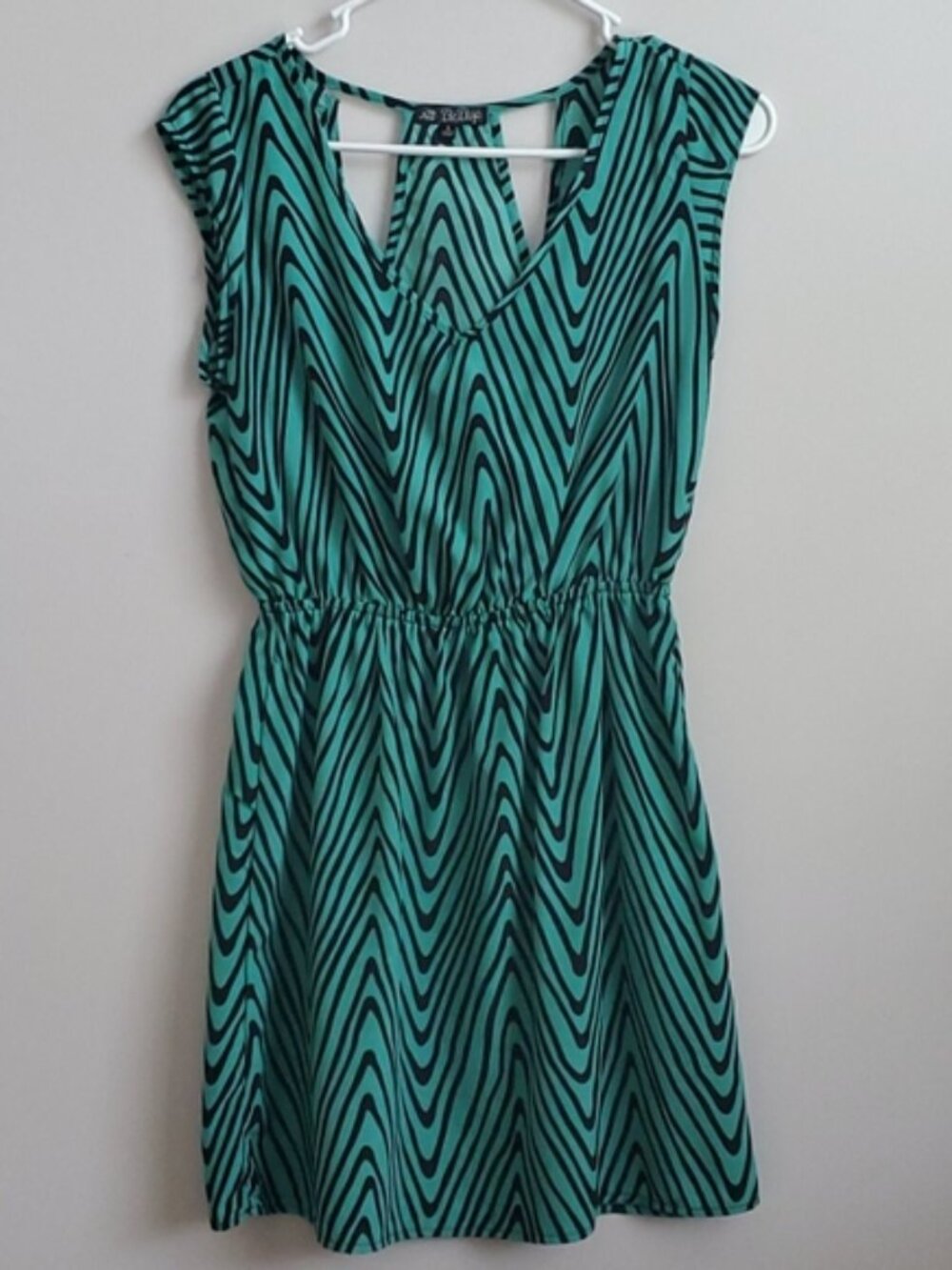 Abstract Mini Dress in Blue & Black